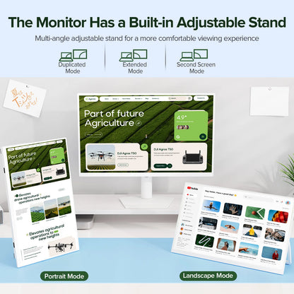 UPERFECT 15.6inch 60Hz 1920*1080 Portable Monitor 60Hz Back Stand For Laptop XBox PS4 / 5 Switch TV Box Cell Phone PC Mac iPhone
