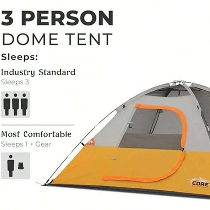 6 Person Family Camping Dome Tent Waterproof Weather Resistant Easy Setup Portable Lightweight with Gear Loft Storage Carry Bag for Hiking Backpacking Outdoor Adventure Backyard Beach Picnic Travel Fits 4 5 6 Adults Kids