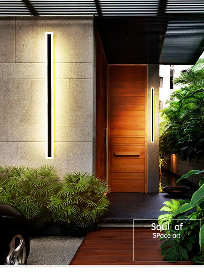 Modern Waterproof outdoor Long Strip LED wall lamps IP65 Iron Wall Light Garden porch Sconce Lights 110V 220V wall washer