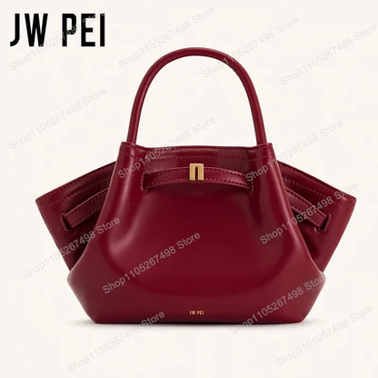JW PEI Hana Quiet Luxury Trapeze Tote Bag Pebbled Vegan Leather Top-Handle Handbag Premium Women Shoulder Bag Fashion Messenger Purse 2026