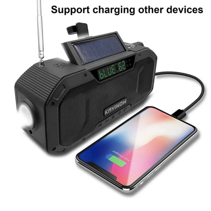 Multi-purpose Emergency Radio Hand Crank USB Rechargeable On Batteries Solar Portable FM Radio Flashlight Reading Lamp SOS Alarm