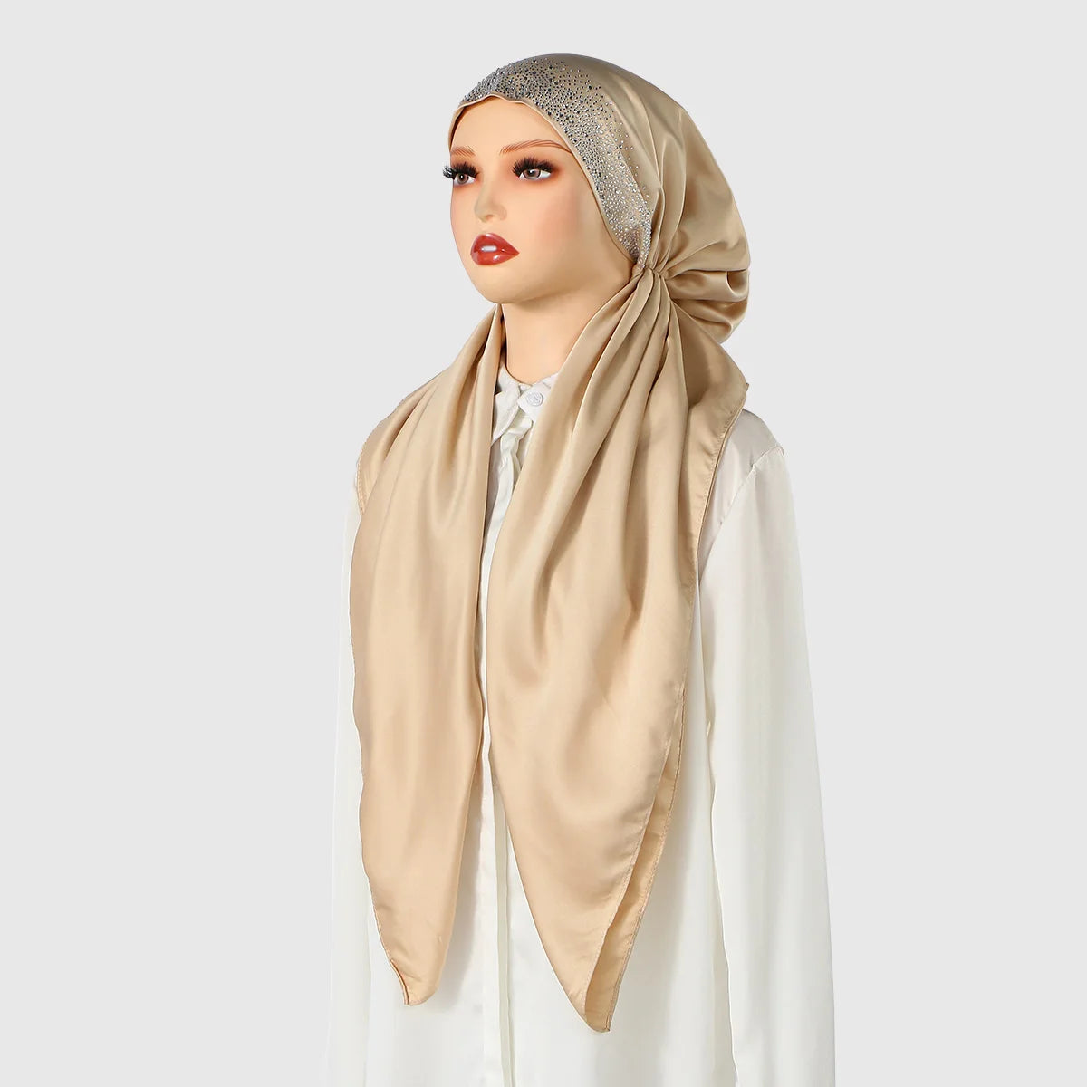 New Muslim Satin Silk Instant Hijabs Scarf Printed Turban Thick Hijab Cap Night Cap Women Ramadan Elastic Satin Hair Bonnet Eid