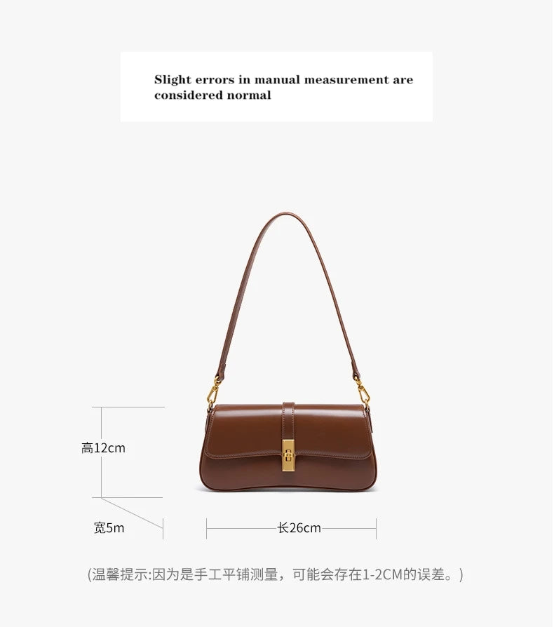 YANATARI Underarm Cowhide Genuine Leather Handbags Women Vintage Shoulder Bag Female Crossbody Bags Luxury High Quality 2025