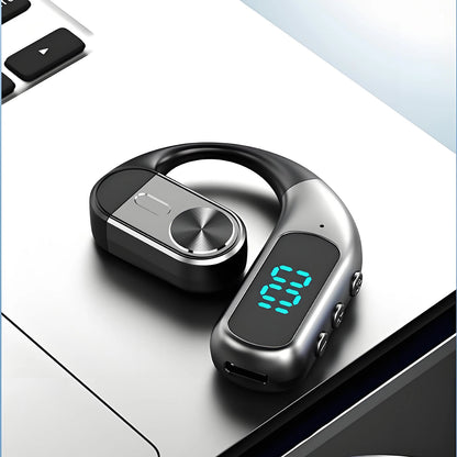 Wireless Bluetooth-compatible Headset Digital Display Bone Conduction Concept Business Ear-mounted Earphones