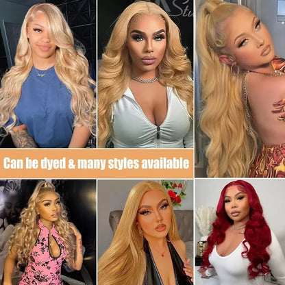 Silkwave #27 Honey Blonde 13x6 HD Body Wave Human Hair Wig Transparent Lace Front 13x4 Lace Frontal Wigs Colored Wigs 36 Inch