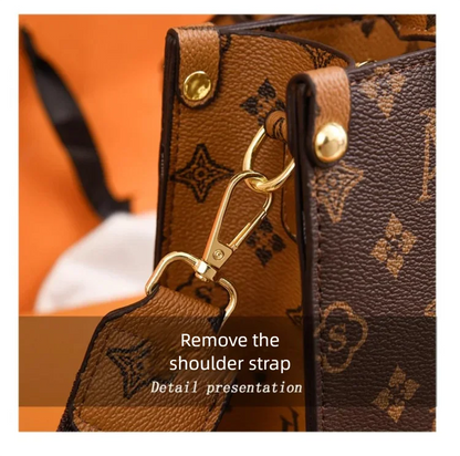 Elegant Retro Women's Tote Bag Single Shoulder Crossbody Bag Floral Print Ladies Handbag Luxury Texture Commuter Messenger Bag