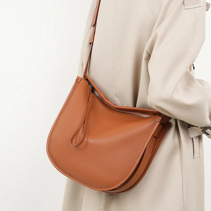Women's Genuine Grade Cow Leather Bag Luxury Designer Ladies Shoulder Crossbody Purse Bag Female Cowhide Large Capacity Tote Bag