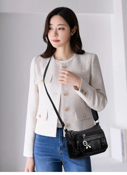 Women Bag High Quality Woman's Soft PU Leather Shoulder Bags Multi-Layer Classic Crossbody Bag Luxury Designer Handbag and Purse