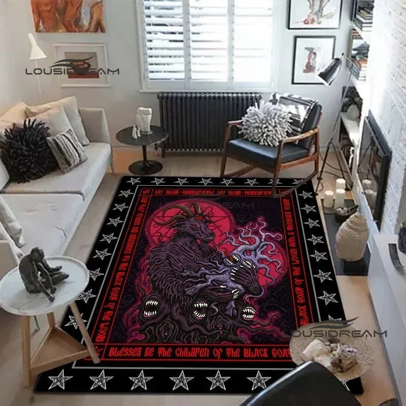Devil satan lucifer sacrifice Carpet and rug Goat Baphont rug living room bedroom area carpet study porch bedside non-slip mat