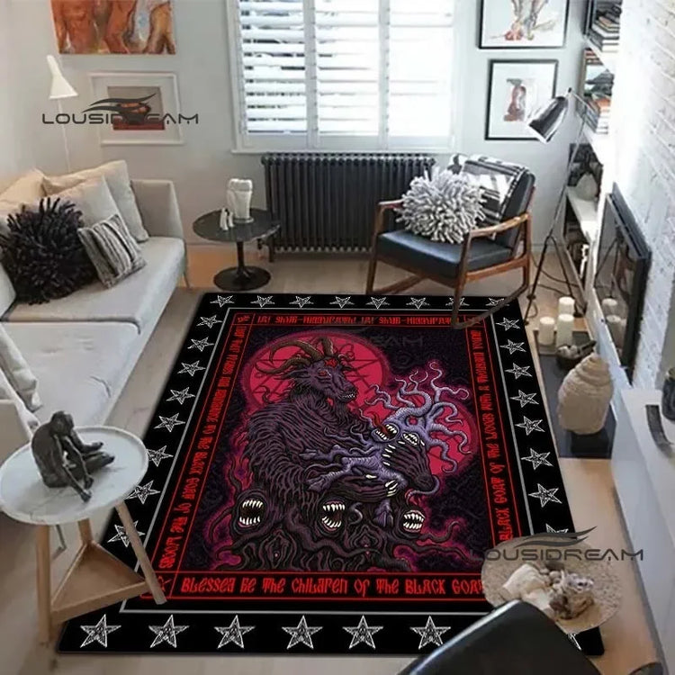 Devil satan lucifer sacrifice Carpet and rug Goat Baphont rug living room bedroom area carpet study porch bedside non-slip mat