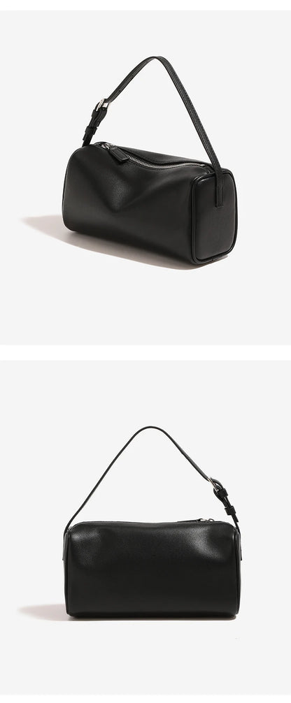 2025 New Luxury 90s Pen Holder Bag Genuine Soft Cowhide & Suede Mini Crossbody Bag Hand-Carry Vintage Shoulder Purse for Women