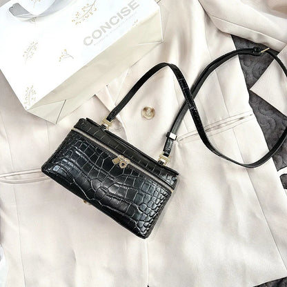 Shoulder Bag Handbag women Luxury Women's Crocodile Embossed Mobile Phone Handbag Brand New LP19 Genuine Leather Mini Small size