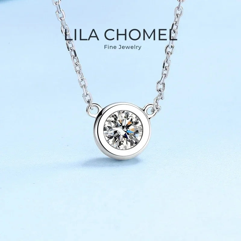 Daughter Birthday Gift 18K White Gold Girl Valentine's Day 0.5/1CT Moissanite Diamond Women Wedding PT950 Platinum Necklaces ins