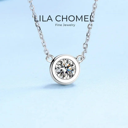 Daughter Birthday Gift 18K White Gold Girl Valentine's Day 0.5/1CT Moissanite Diamond Women Wedding PT950 Platinum Necklaces ins