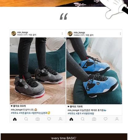 Fashionable High-top house Slippers, soft fluffy as clouds,Warm anti-slip winter slipper with thick soles for men women children