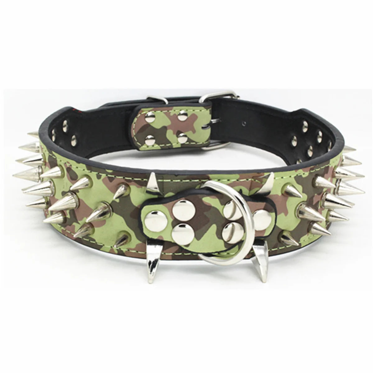 Spiked Dog Collar And Leash Set, Rivet Leather Dog Collar Adjustable Dog Collar For Outdoor Walking