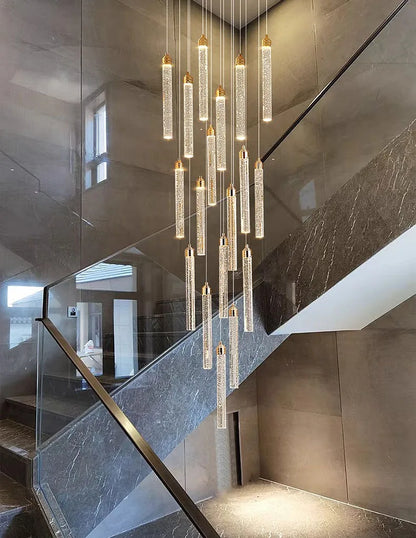 Modern Ceiling Chandelier Luxury Staircase Crystal Chandeliers Duplex Attic Villa Living Room Pendant Lights Home Decor Lighting