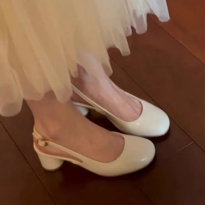 High Heels Women Sandals Chunky Fashion Shoes Elegant Pumps Flip Flops New Dress Party Slippers Slingback Luxury Mujer Sandalias