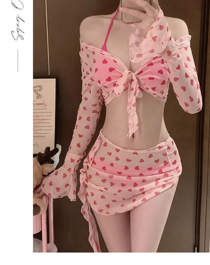 Solid Cute Women Checkered Bikini: Flattering, Slimming  High-Cut Two-Piece Bikini Hot Vacation Swimming Beach