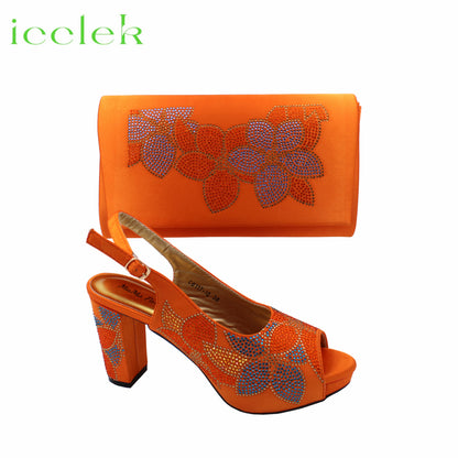 Baby Pink Flower Pattern Mature Pumps African Design Women Matching Shoes and Bag with Platform High Quality Sandals for Wedding