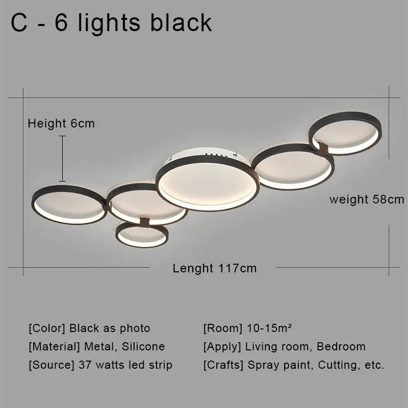 Modern LED Ceiling Chandeliers With Remote Control Decor Home Ring Lamp Living Room Bedroom Dining Room Ceiling Light Fixtures