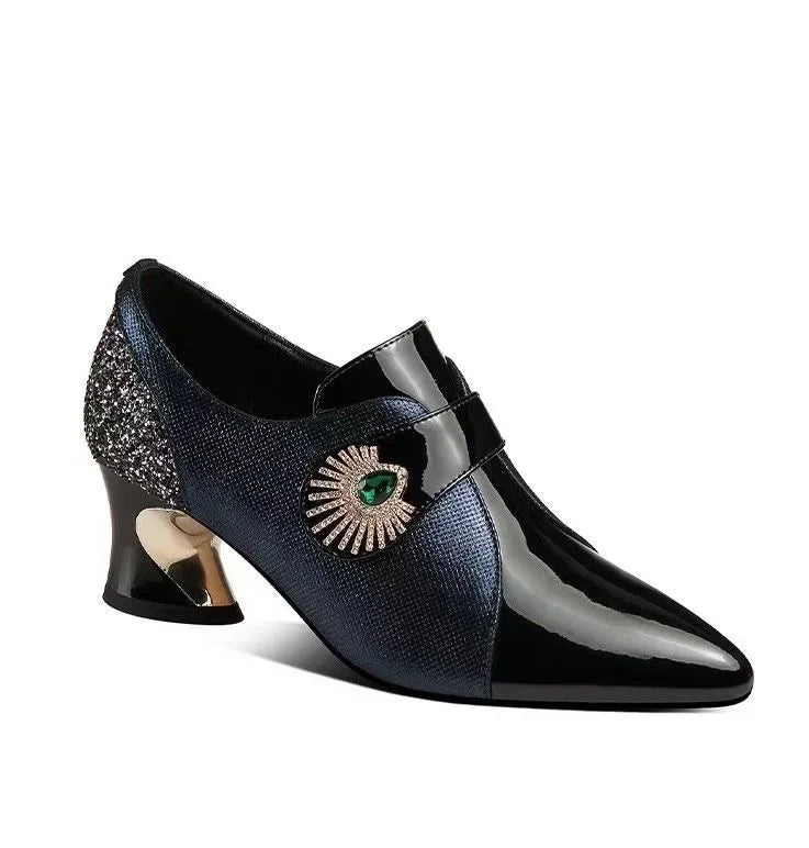 2026 Zapatos De Mujer Women Cute Green Pu Leather Pointed Toe High Heel Shoes Lady Classic Black Office Pumps Sapatos Femininas