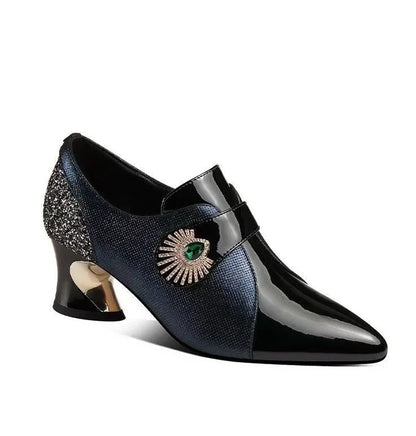 2026 Zapatos De Mujer Women Cute Green Pu Leather Pointed Toe High Heel Shoes Lady Classic Black Office Pumps Sapatos Femininas