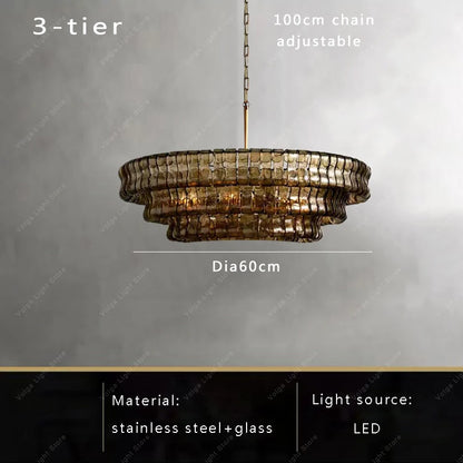 Glass Chandeliers Lights 2026 Classic Round Hanging Lamps for Ceiling Home Decoration Lighting Gold Lustres Lamparas De Teto