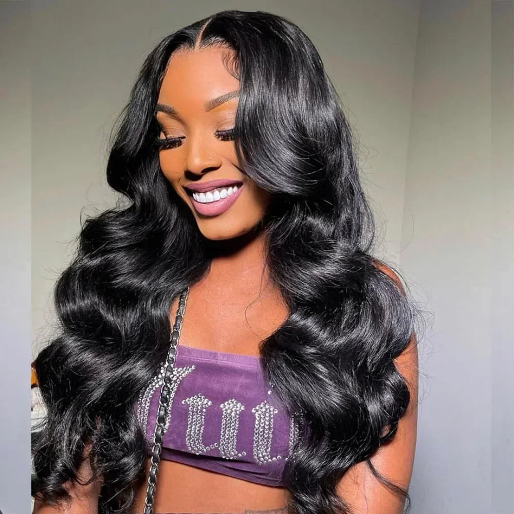 New Body Wave 13*4 Lace Front Synthetic Wigs,Long Glueless Lace Front Wig with Pre Plucked Natrural Hairline and Baby Hair
