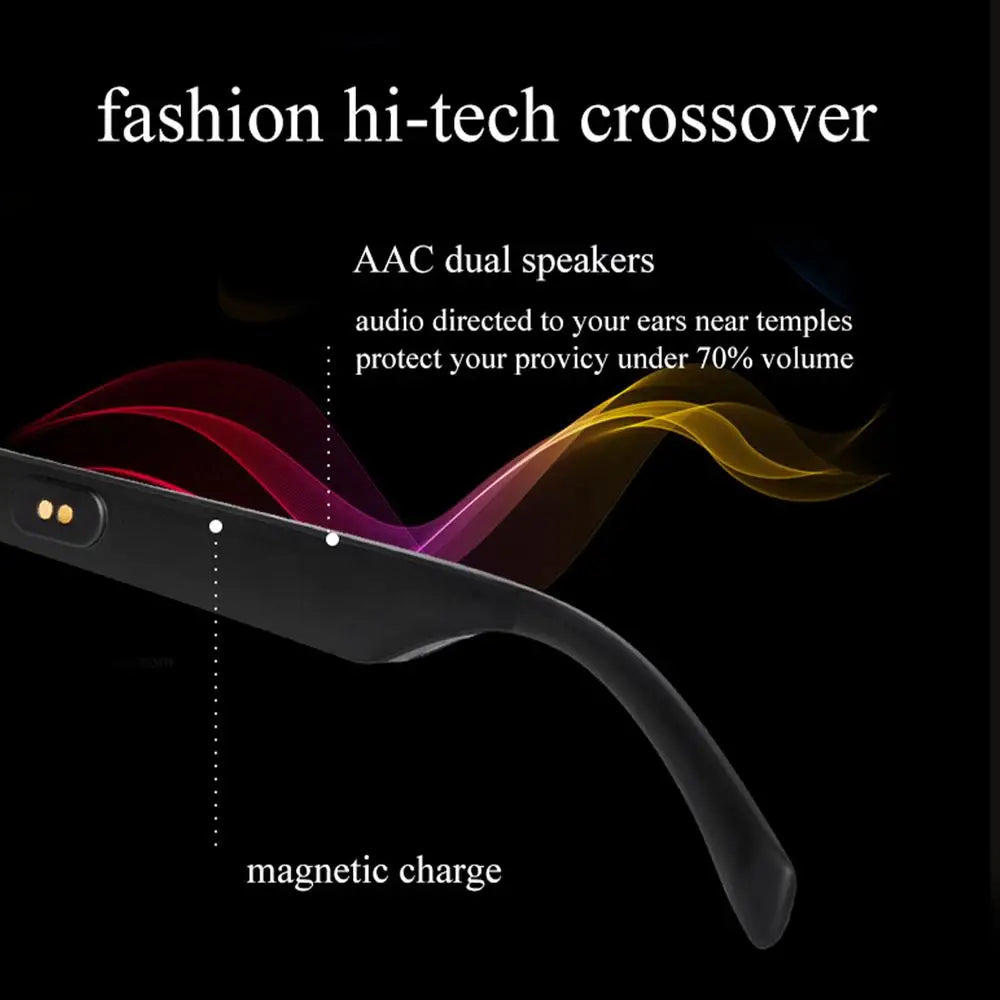 Smart Glasses Wireless BT 5.0 Hands-Free Calling Music Audio Sport Headset Eyewear Intelligent Eyeglasses IPX7 Waterproof