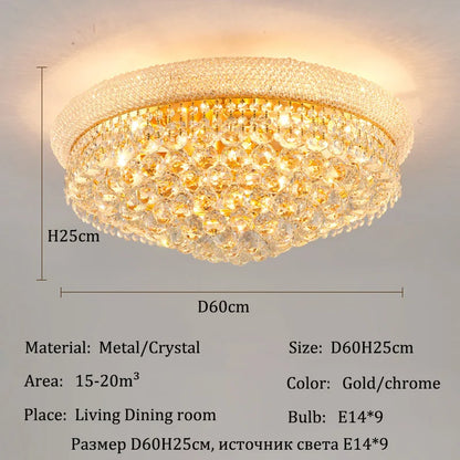 Luxury Crystal Led Ceiling Lights for Living Room Modern Ceiling Chandelier Dining Room Chandeliers Lighting Lamps Ceilings Lamp