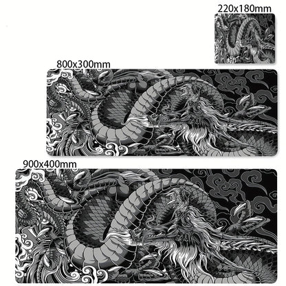 Black and White Dragon Mouse Pad Large Gaming Mousepads Computer Mousepad Mouse Mat 90x40cm Desk Pads For PC Keyboard Mats Table