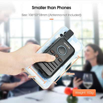 Retevis RB645 Walkie Talkie PMR446 Dual PTT Professional Portable Lincense-free Two Way Radio VOX USB-C for Hotel Restaurant