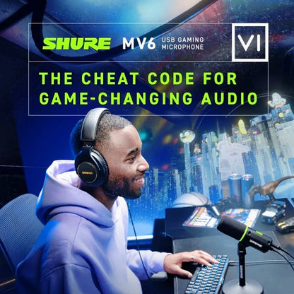 Shure MV6 USB Dynamic Microphone Professional Gaming Esports Live Streaming Mic for Computer Live Streamer Shure MV6