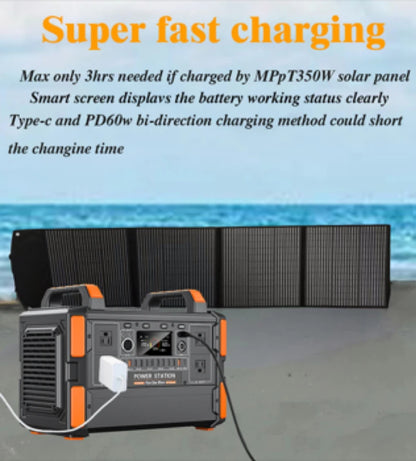 Portable Power Station 3000W LiFePO4 Battery, Fast Charging, Suitable for Outdoor Trips, Parties and Indoor Emergency Pow