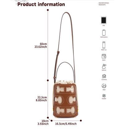 CHCH Women's Shoulder Bag 2026 Spring Hollow Design Handbag High Quality Detachable Shoulder Strap16.5*10*22.5cm