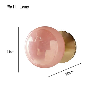 Dreamy Pink Glass Bubble Pendant Lights LED Home Decor Ceiling Lamp Indoor Hanging Lighting Fixture for Living Room