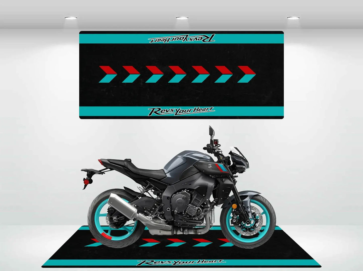 VIKAMA Racing Parking Floor Mat Anti-Slip Long Strip Bedside Rug for Bedrooms Durable Motorcycle Display Pad Home Decoration