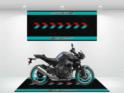 VIKAMA Racing Parking Floor Mat Anti-Slip Long Strip Bedside Rug for Bedrooms Durable Motorcycle Display Pad Home Decoration
