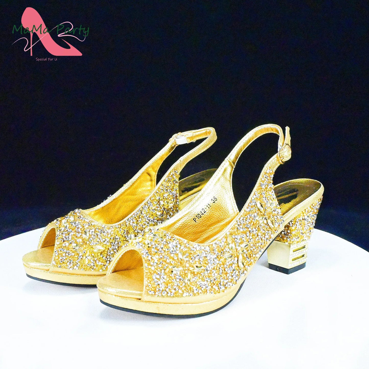 2025 Fashion Style Nigerian Ladies Lovely Shoes and Bag to Match Set in Gold Color Specials Pumps for Dress