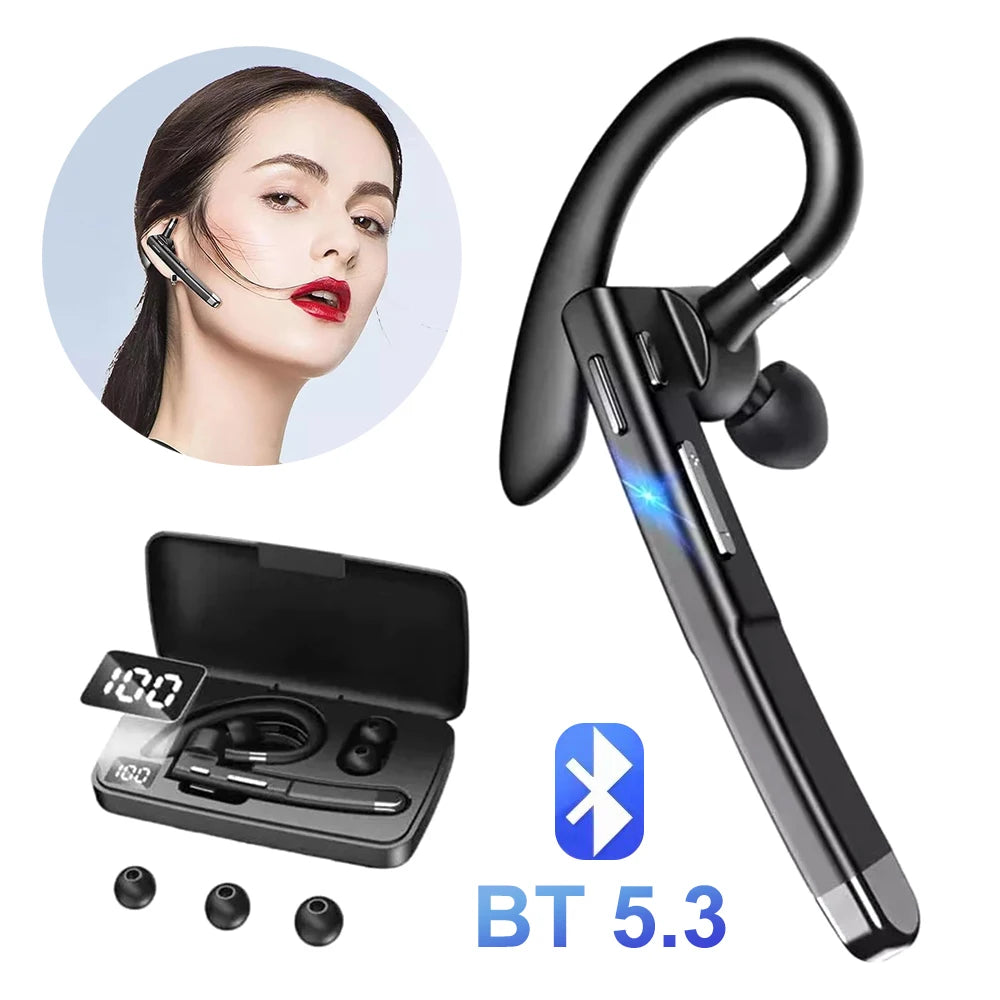 Newest Wireless Headphones Business Bluetooth v5.3 Earphones Hands-free Call Mic Noise Cancelling Headset Earbuds for Driving