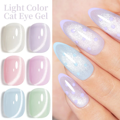AWStorG 7.5ml Light Color Cat Eye Gel Nail Polish Pink Semi Permanent Glitter Magnetic Gel Soak Off UV LED Varnish Nail Art