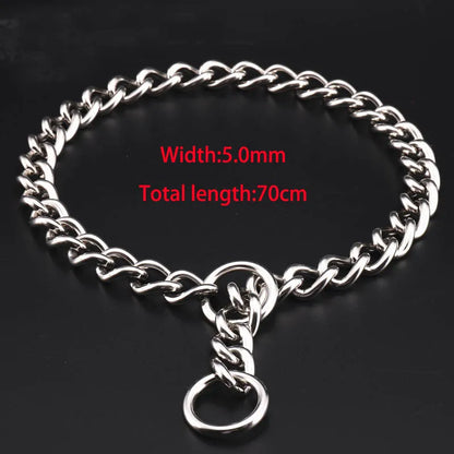 Seamless 304 Stainless Steel Dog Choke Collar Slip P Chain - Adjustable Heavy Duty Training Collar for Small  Medium Large Dogs