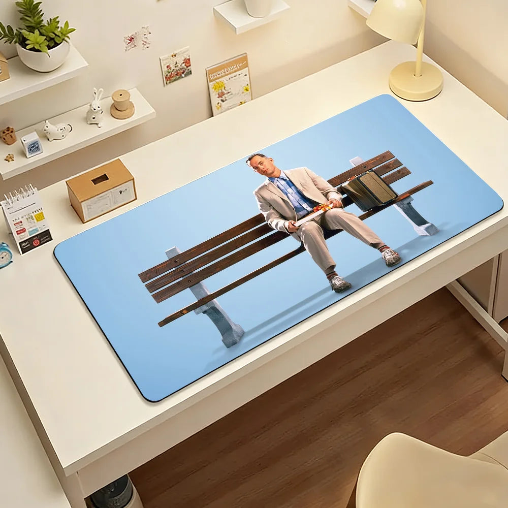 Classic Movie Forrest Gump Mouse Pad Large Non-Slip Waterproof Mat Stitched Edge Keyboard Pad for Gaming Daily Office