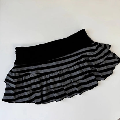 2026 New Women's Y2K Sexy Striped Color Block A-Line Mini Skirt Korean Japanese Streetwear Harajuku Niche Versatile Summer Skirt