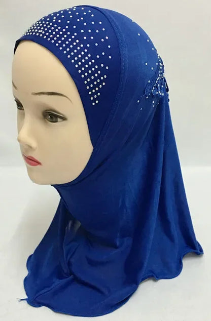 Girls Kids Muslim Beautiful Hijab Islamic Arab Scarf Shawls Flower Pattern