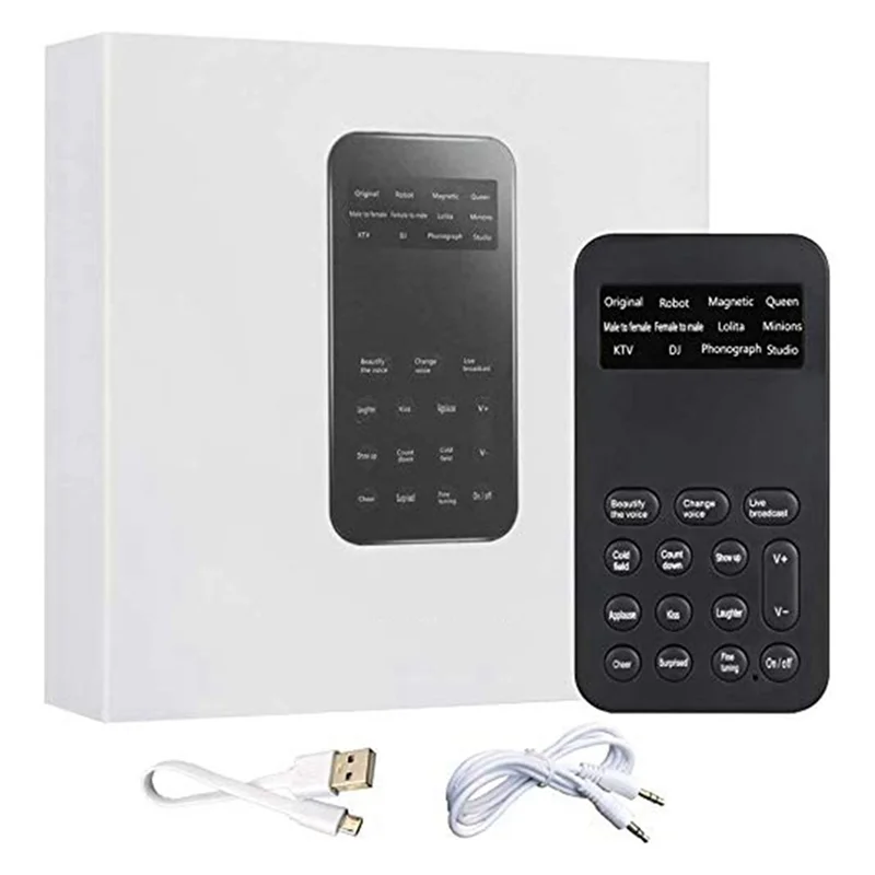ABUO-Voice Changer Handheld Microphone Voice Changer With Sound Multifunctional Effects Machine For Phone/PS4 (S9)