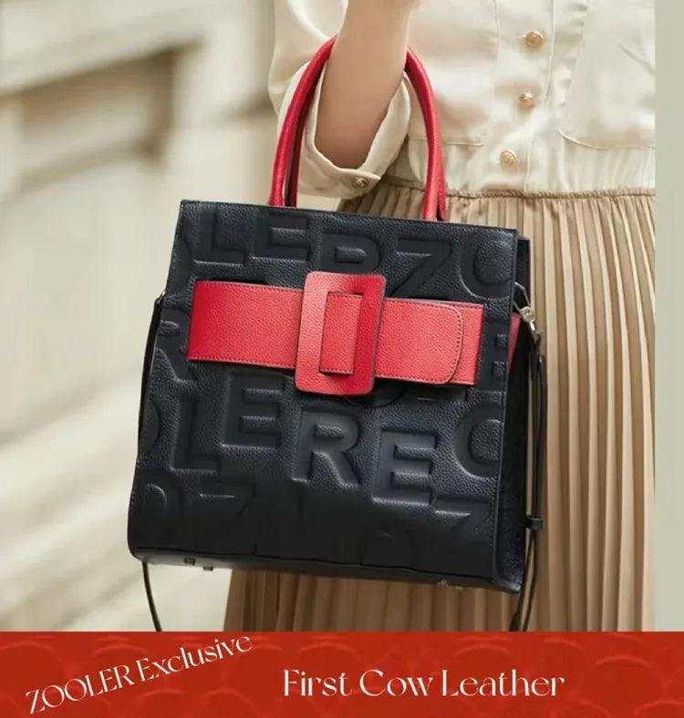 New Arrived ZOOLER Woman Genuine Leather Bag Real Skin Female Shoulder Bags for Business Ladies Top Handle Handbags Purse#wg383