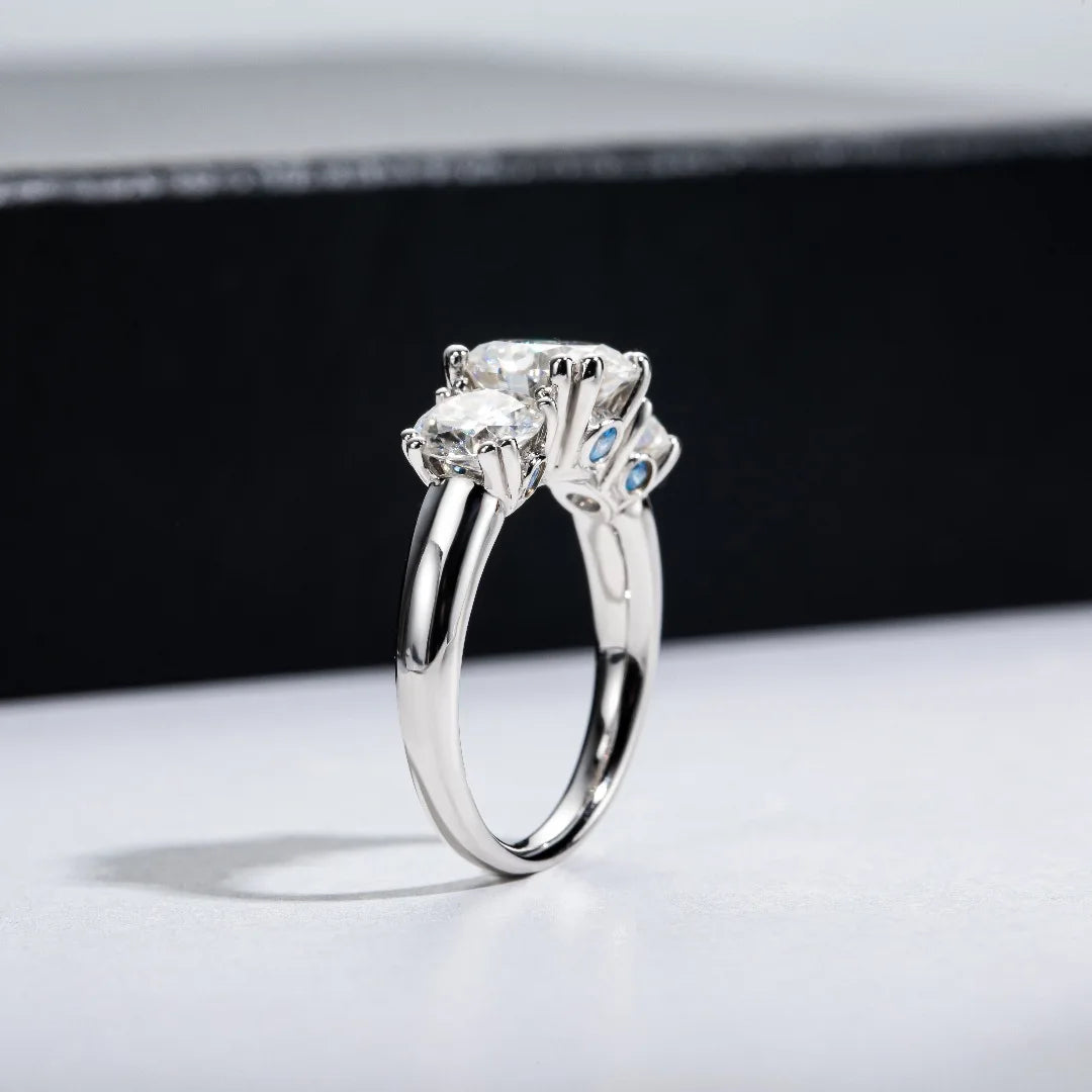 Carnica Luxury 925 Sterling Silver 5CT Real Moissanite Ring D Color Closed Band for Women GRA Diamond Wedding Jewelry Gift Hot