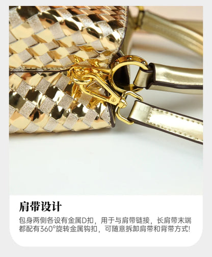 Genuine Leather Woven Handbag For Women 2026 New Light Luxury Women's Shoulder Bag Fashion Commuter Messenger Bag Versatile